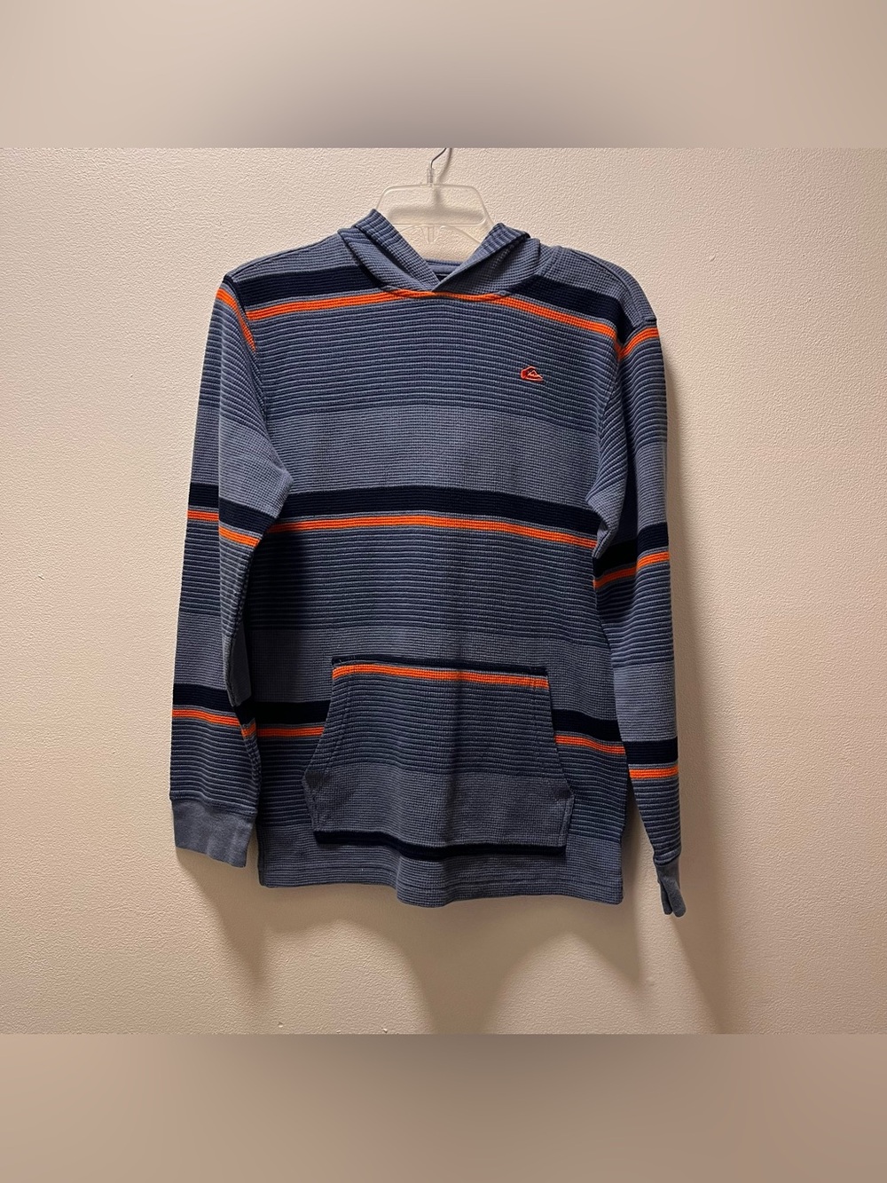 Quiksilver Pull-On Youth Athletic Casual Textured Hoodie, Sz 1X (16-18), Blue